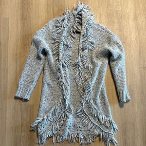 Bethany Mota Gray Fringe Cardigan